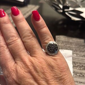 Elegant Black and Silver Ring